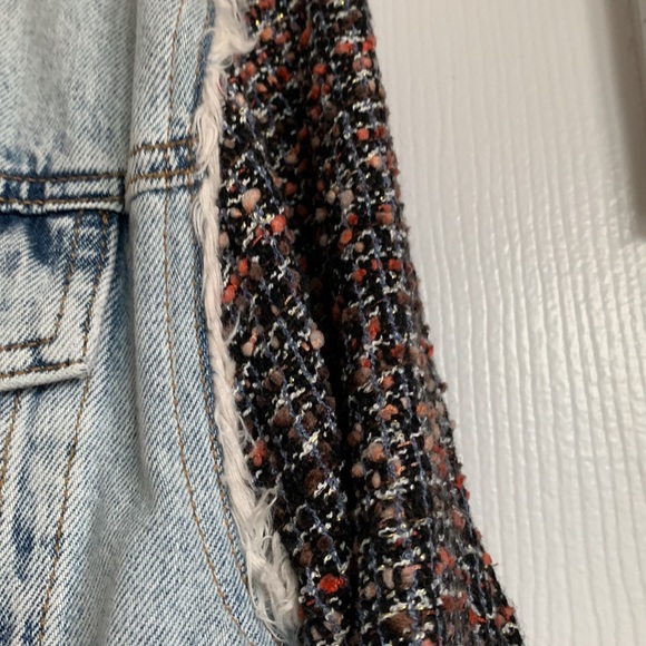 Current/Elliott The Charmer Tweed and Denim Jacket - Picture 6 of 10